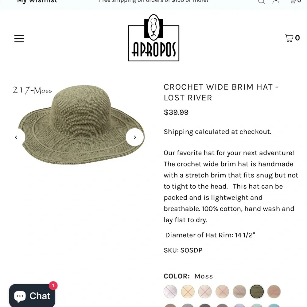 Lost River crochet crushable hat with free Lilly Pulitzer dress